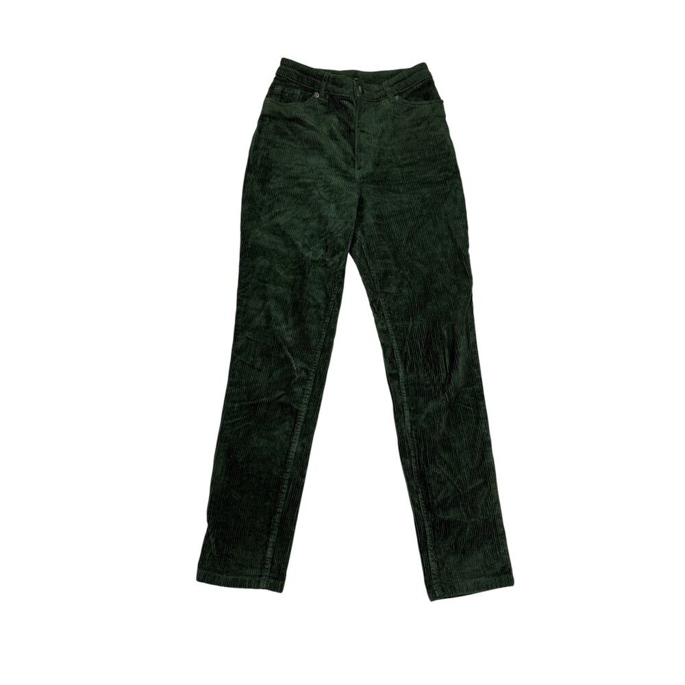Monki Womens Size EU 34/ US XS Dark Green Corduroy Pants